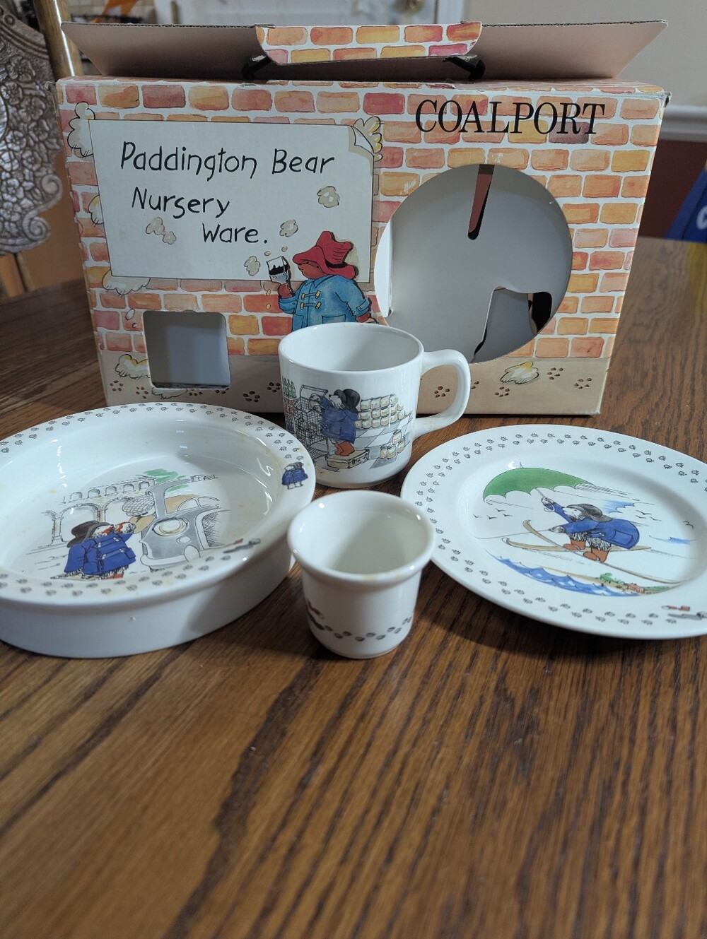 Coalport Paddington Bear 4pc Bone China Nursery Set Original Box 1983